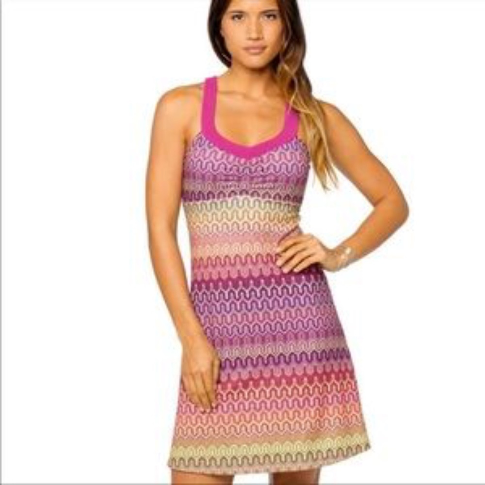 PrAna Shauna Racerback Dress in Ibiza Berry Rainbow in size S